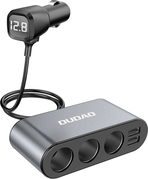 Autonabíječka Dudao 2x USB / 3x rozbočovač do zapalovače cigaret, černá (R1Pro černá)