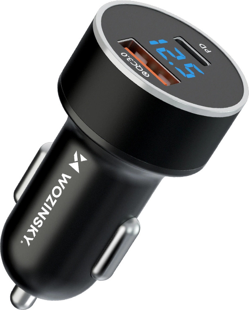 Wozinsky WDCCAC USB-C USB-A 36W autonabíječka - černá