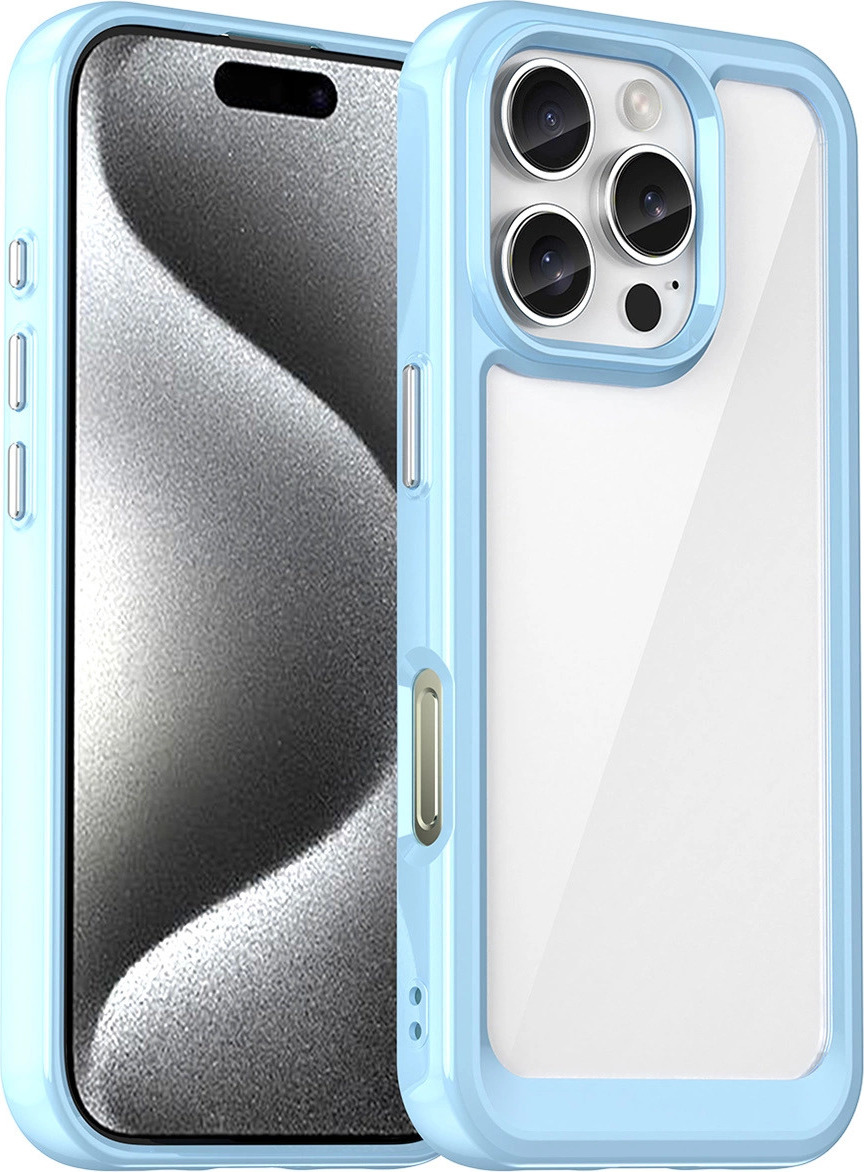Kryt Outer Space s gelovým rámečkem pro iPhone 16 Pro Max - modrý