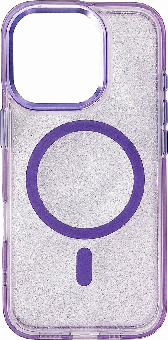 Třpytivý kryt MagSafe pro iPhone 16 Pro Max - fialový s třpytkami