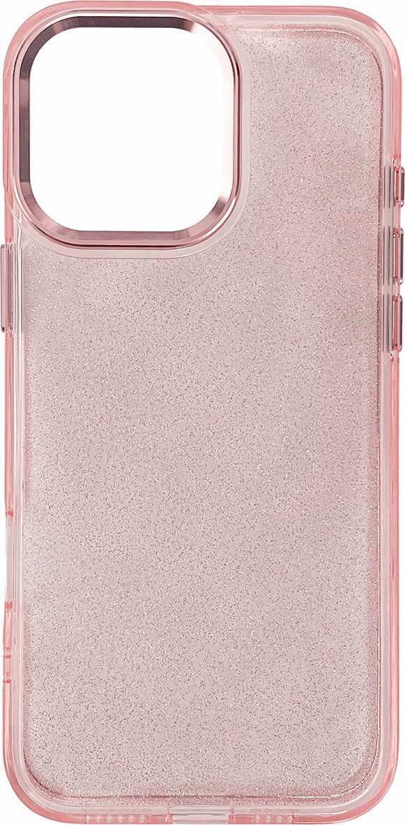 Třpytivý kryt pro iPhone 16 Pro Max - růžový s třpytkami