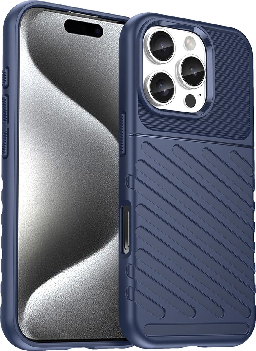 Silikonový kryt Thunder pro iPhone 16 Pro Max - modrý