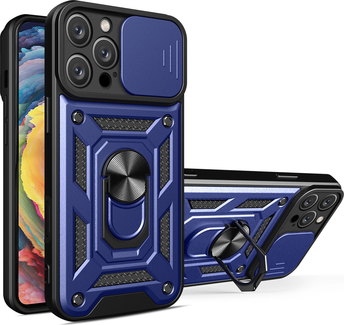 Kryt Hybrid Armor Camshield pro iPhone 16 Pro s krytem kamery - modrý