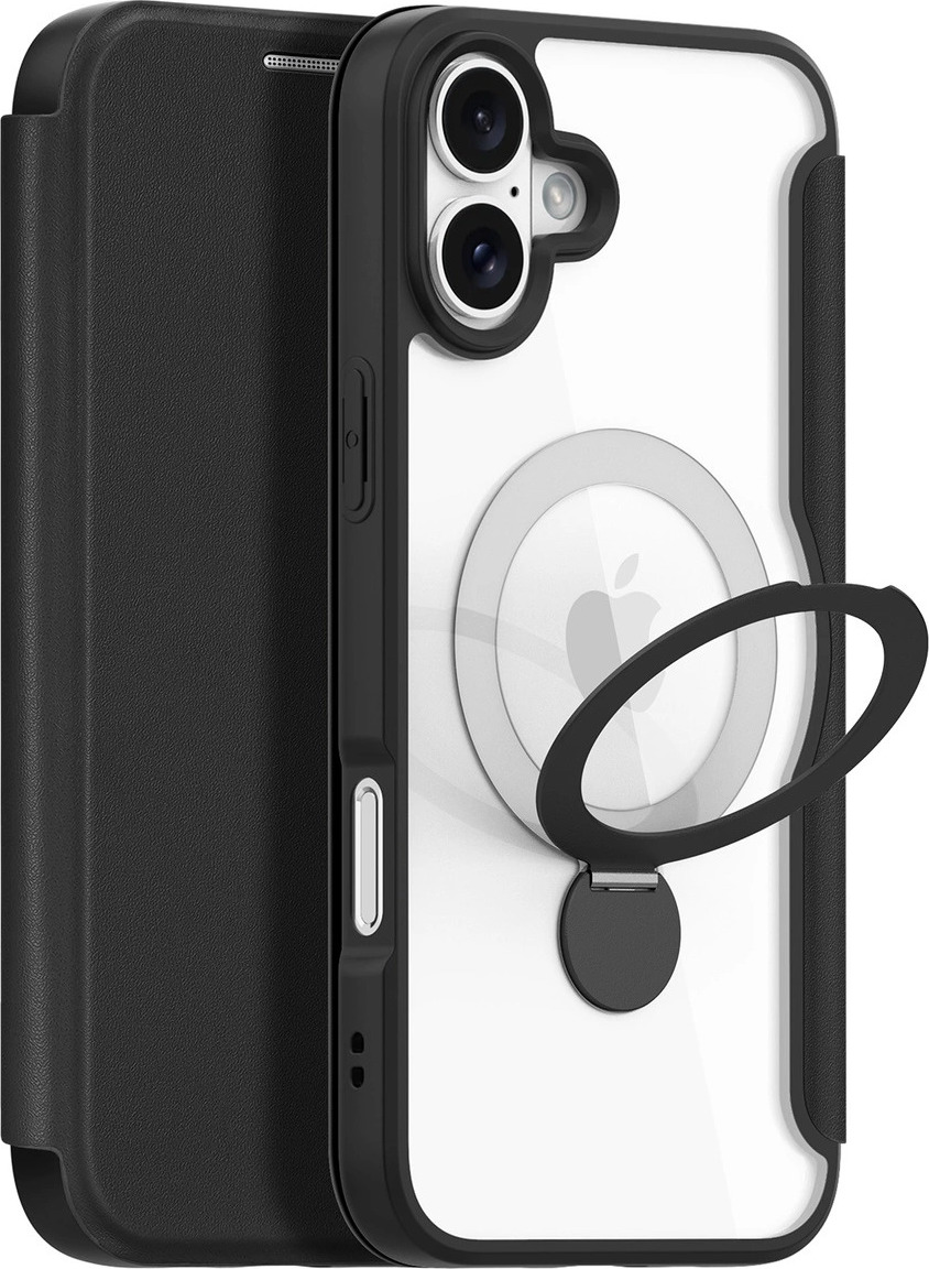 Pouzdro Dux Ducis Skin X Pro pro iPhone 16 s MagSafe, flipem a stojánkem - černé