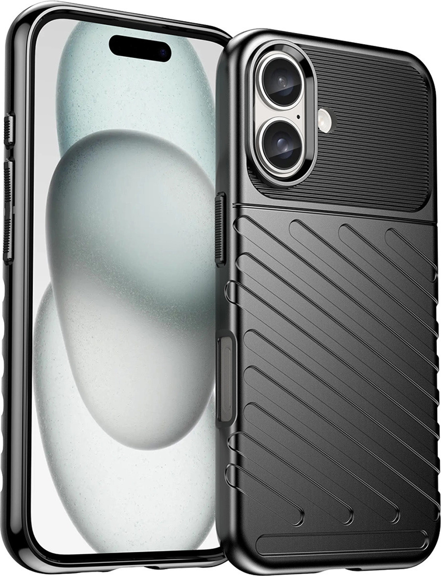 Silikonový kryt Thunder Case pro iPhone 16 - černý