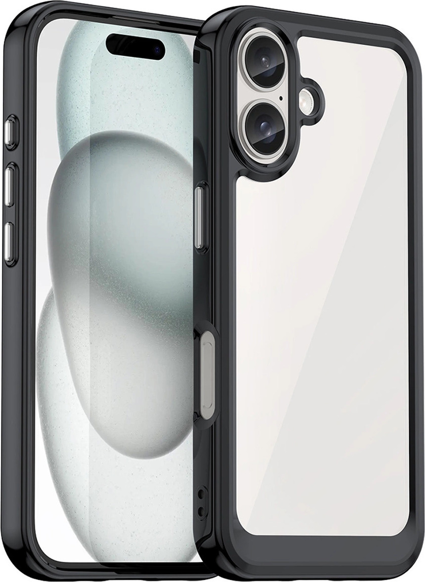 Kryt Outer Space s gelovým rámečkem pro iPhone 16 Plus - černý