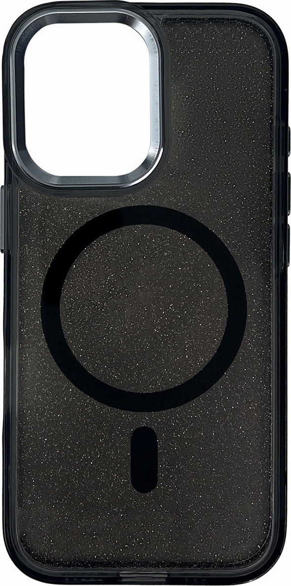 Třpytivý kryt MagSafe pro iPhone 16 Plus - černý s třpytkami