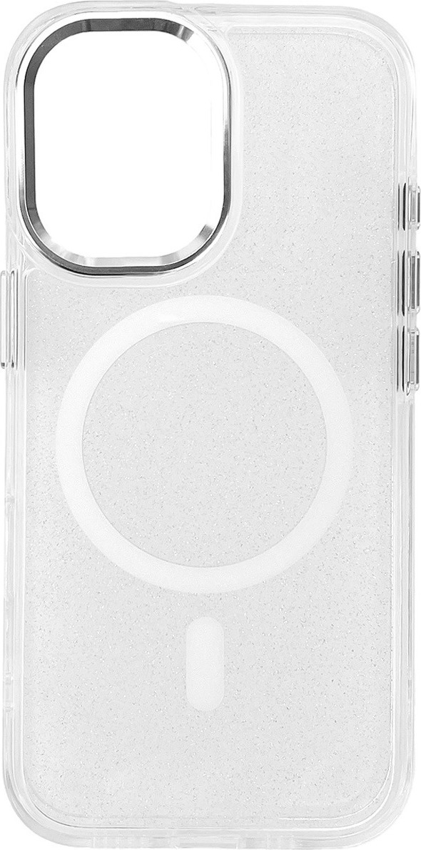 Třpytivý kryt MagSafe pro iPhone 16 Plus - bílý s třpytkami