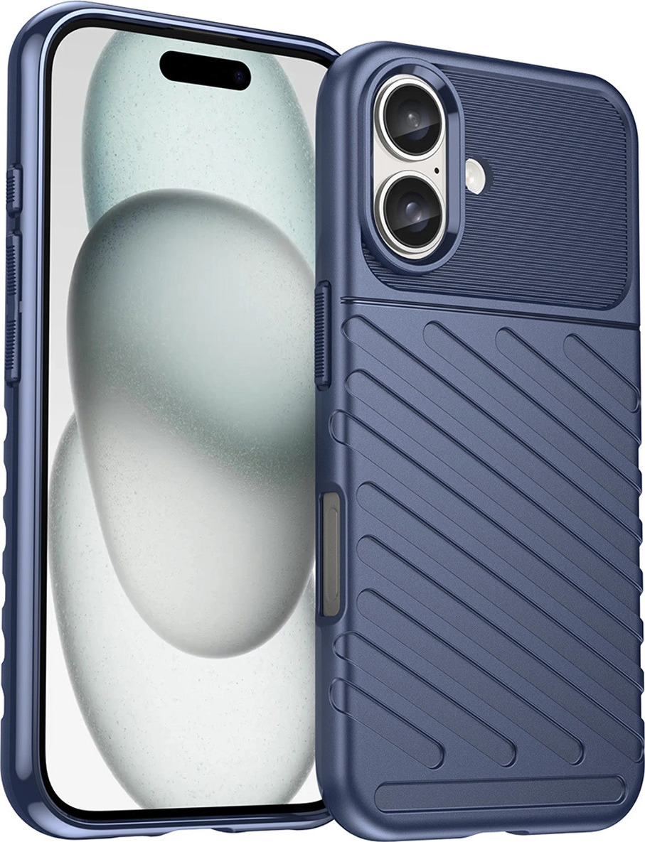 Silikonový kryt Thunder pro iPhone 16 Plus - modrý