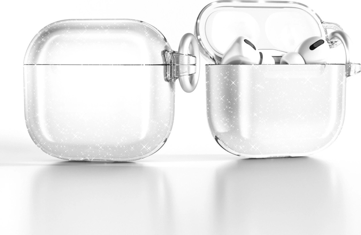 Třpytivý kryt pro AirPods 4 - průhledný