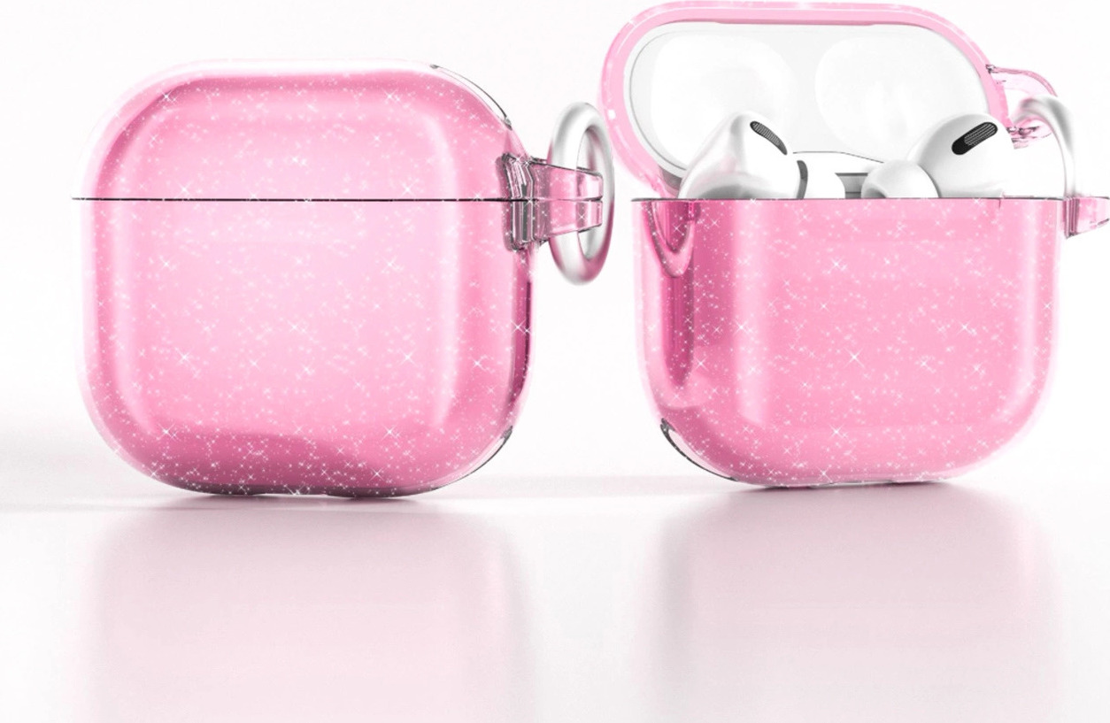 Třpytivý kryt pro AirPods 4 - růžový