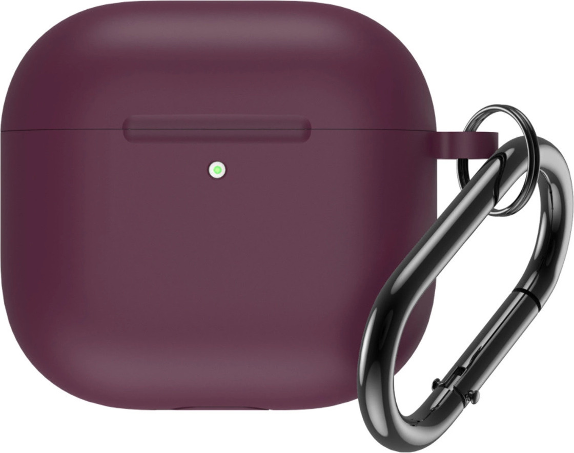 Silikonové pouzdro pro Airpods 4 s karabinou - vínové