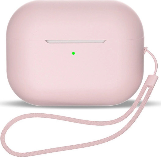 Silikonové pouzdro pro AirPods 3 + poutko na ruku - růžové