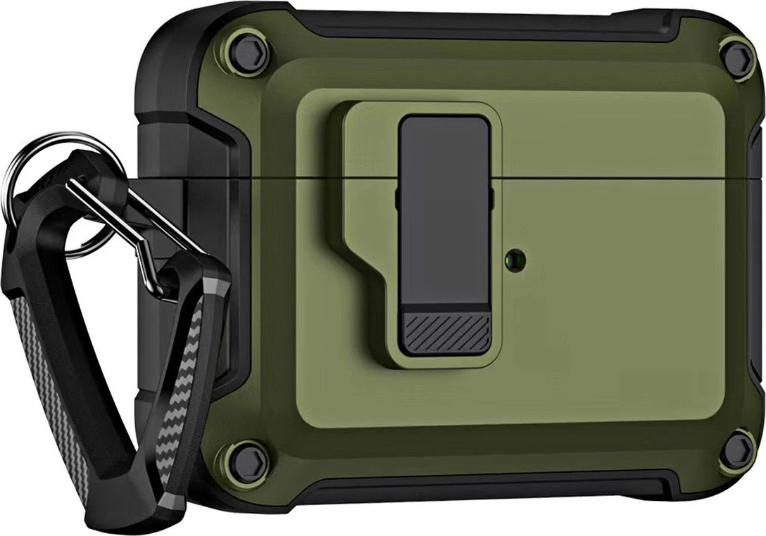 Pouzdro Armor s karabinou na Airpods 4 Pro – zelené