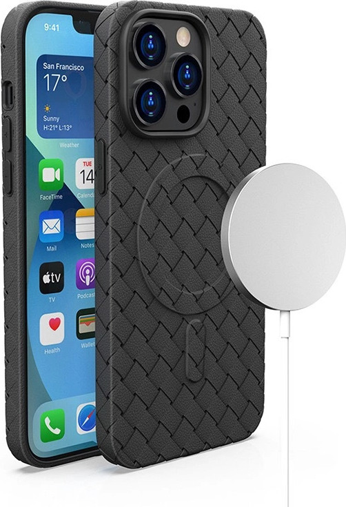 Woven kryt MagSafe pro iPhone 15 Pro Max - černý