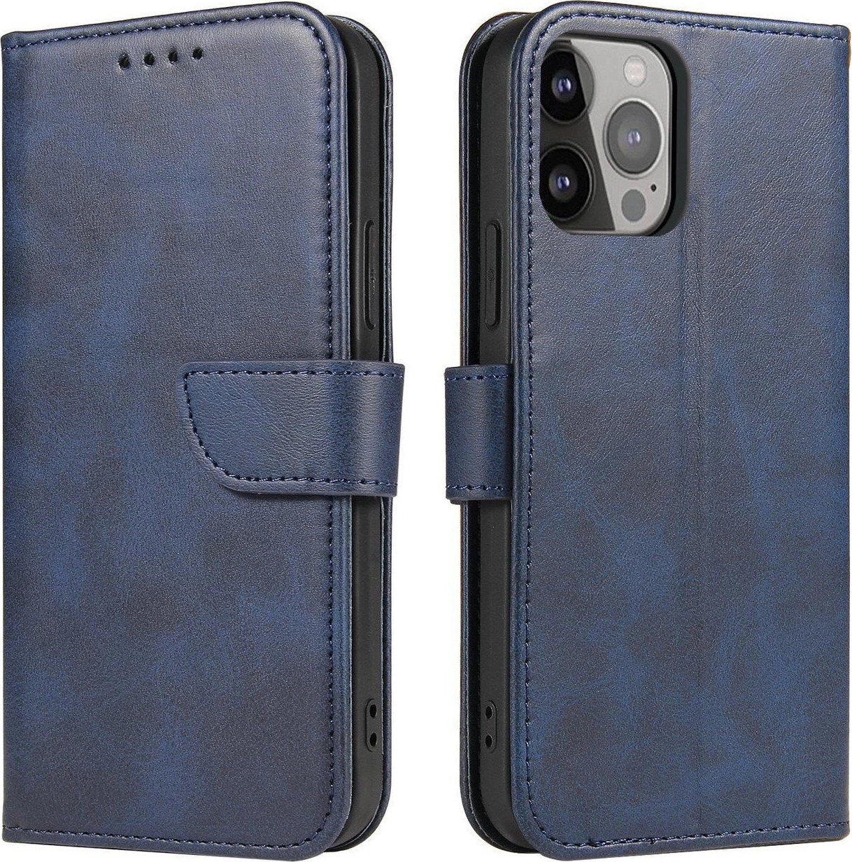 Magnetický kryt s výklopným krytem pro iPhone 16e - modrý