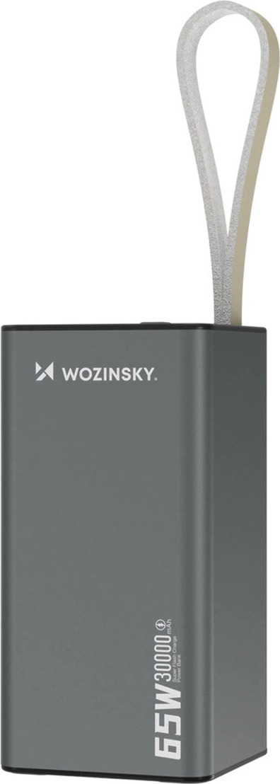 Powerbanka Wozinsky K65+ 65W 30000mAh 2x USB-C, 1x USB-A 65W - šedá