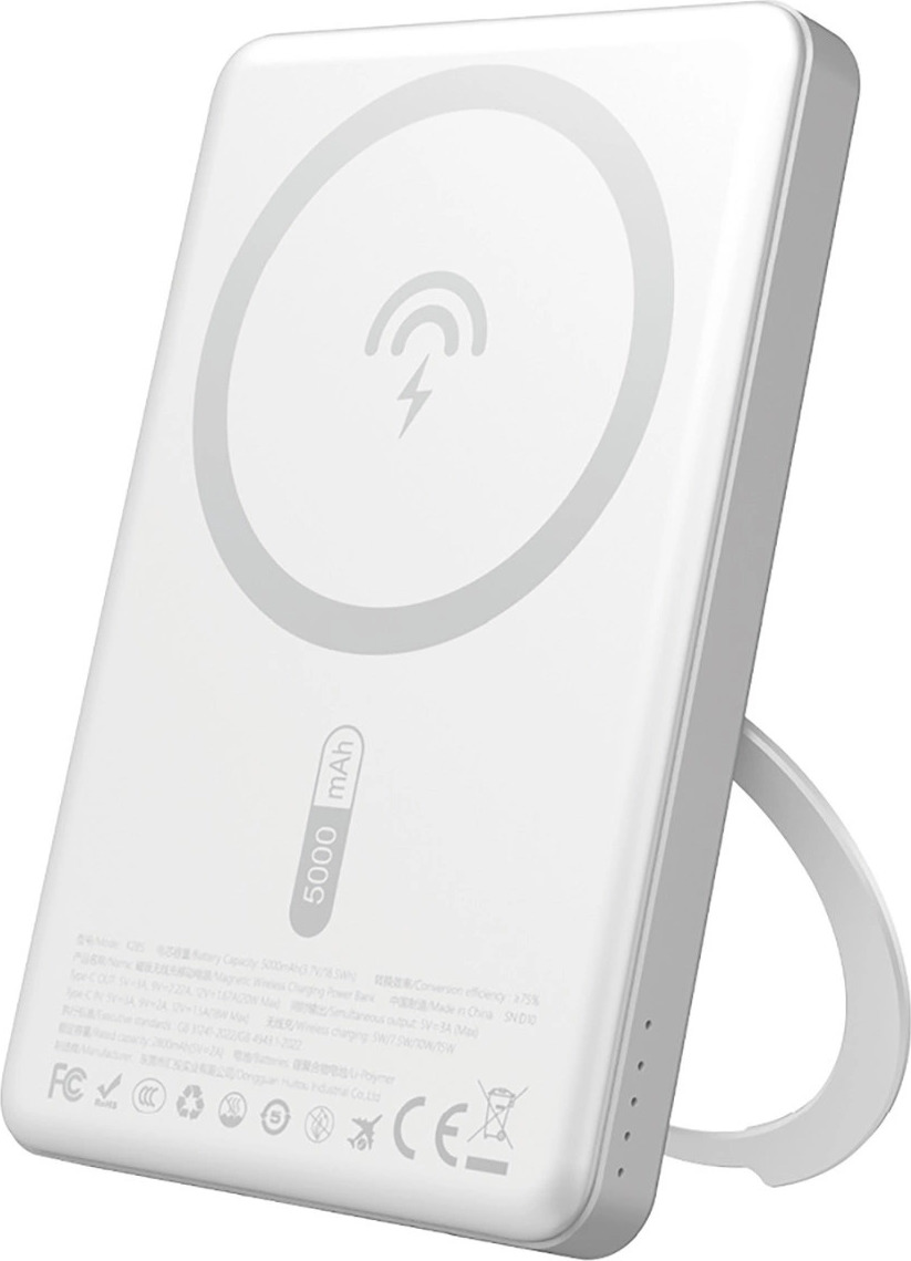 Powerbanka Dudao K28S 20W PD 5000mAh s MagSafe a stojánkem - stříbrná