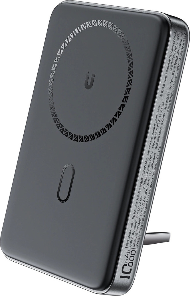 Acefast M6 PD 20W 10000mAh indukční powerbanka + kabel - černá
