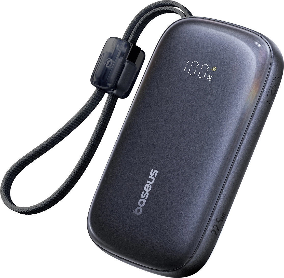 Powerbanka Baseus EnerFill FC21 QPow3 Ultra 10000mAh 22,5W s digitálním displejem a odnímatelným kabelem - černá