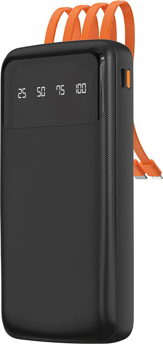 Univerzální powerbanka Dudao K6Pro 10000mAh s USB kabelem, USB typu C, Lightning černá (K6Pro-black)