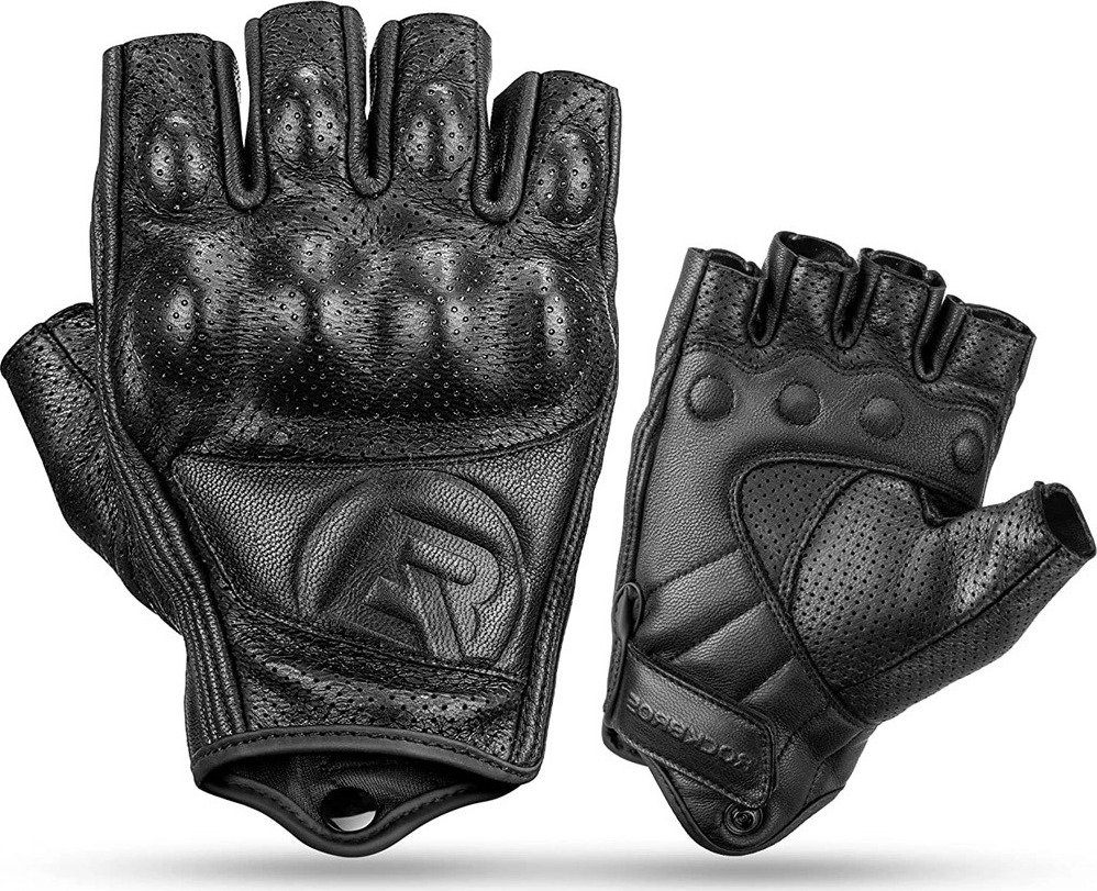 Kožené motocyklové rukavice Rockbros 16220006003 L - černé
