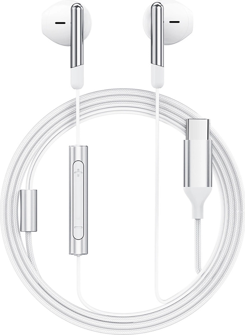 Kabelová sluchátka Acefast L3 s USB-C a mikrofonem - bílá