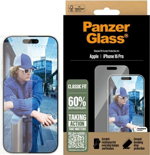 PanzerGlass Screen Protector iPhone 16 Pro 6.3" Classic Fit 2874