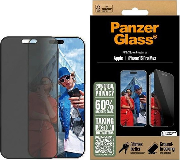 PanzerGlass Privacy Screen Protector iPhone 16 Pro Max 6.9