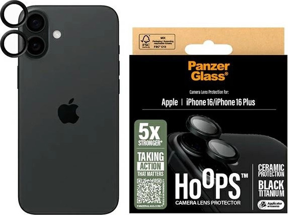 PanzerGlass Hoops Ceramic Lens Protector iPhone 16 6.1" / 16 Plus 6.7" 1281