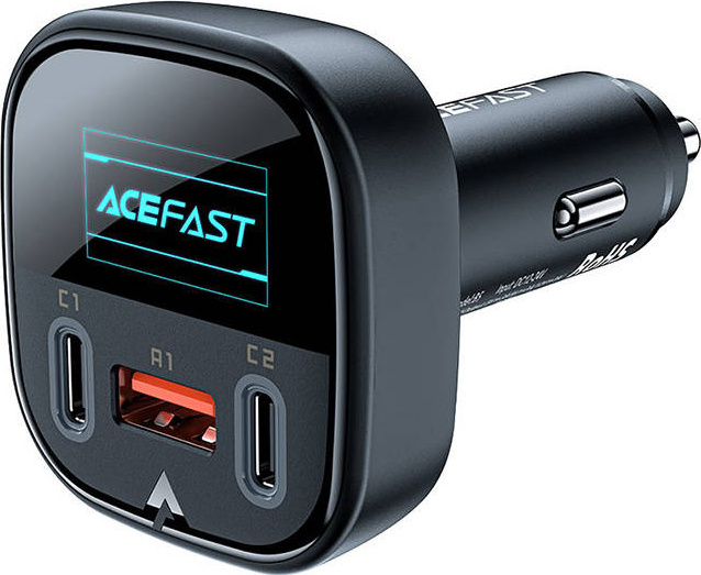 Acefast car charger 101W 2x USB Type C / USB, PPS, Power Delivery, Quick Charge 4.0, AFC, FCP black (B5)