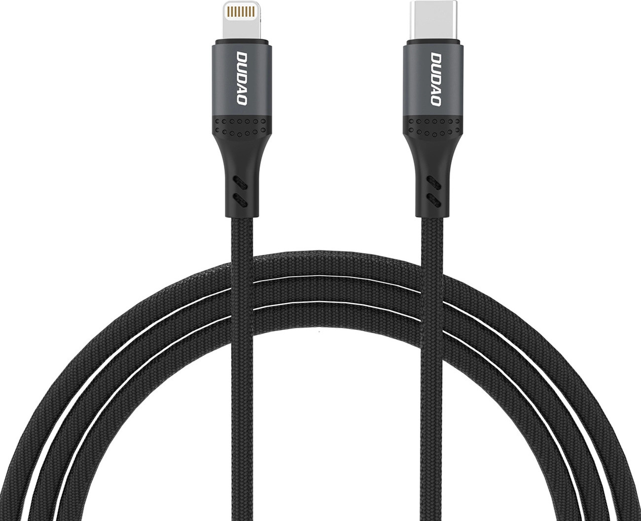 Dudao L3CL USB-C - Lightning 30W 2m opletený kabel - černý
