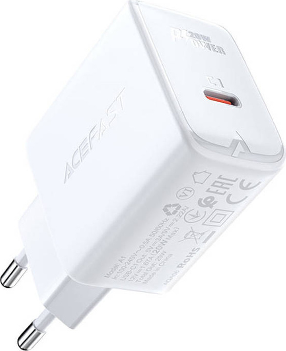 Nástěnná nabíječka Acefast A1 PD20W, 1x USB-C (bílá)
