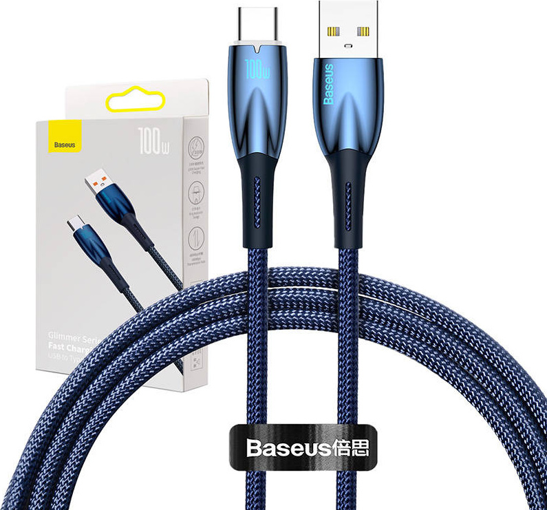 Baseus Glimmer Series fast charging cable USB-A - USB-C 100W 480Mbps 1m blue