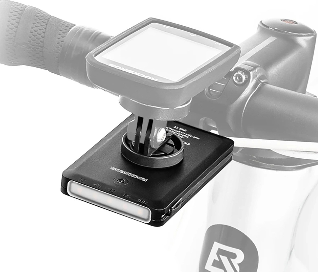 Přední světlo na kolo Rockbros JP008 na kolo pro counter-stop s powerbankou 5000mAh 150lm IPX6 - černé