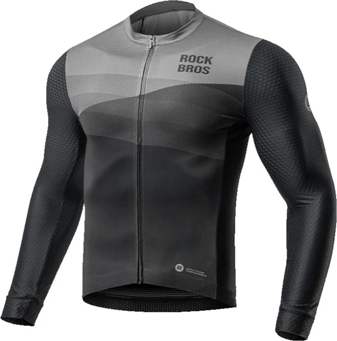 Cyklistický dres Rockbros 15120009003 s dlouhým rukávem jaro/léto L - černý