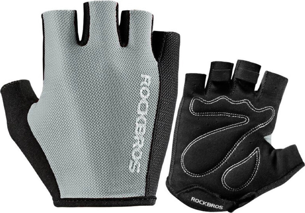 Cyklistické rukavice Rockbros S099GR, velikost L - šedé