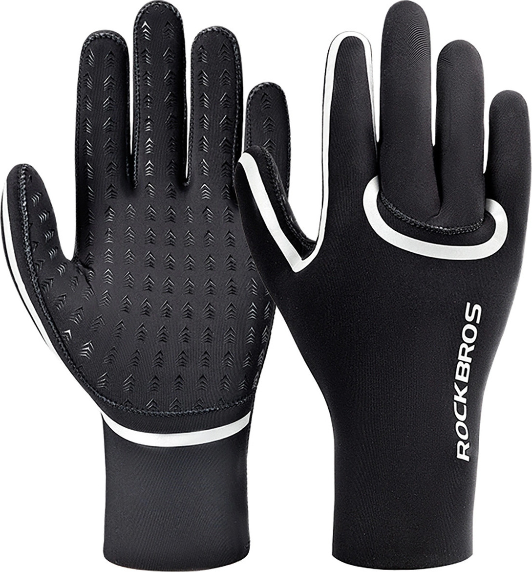 Cyklistické rukavice Rockbros Full Waterproof, velikost: L/XL - černé