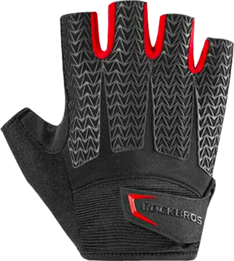 Cyklistické rukavice Rockbros S169BR XXL s gelovými vložkami - černo-červené