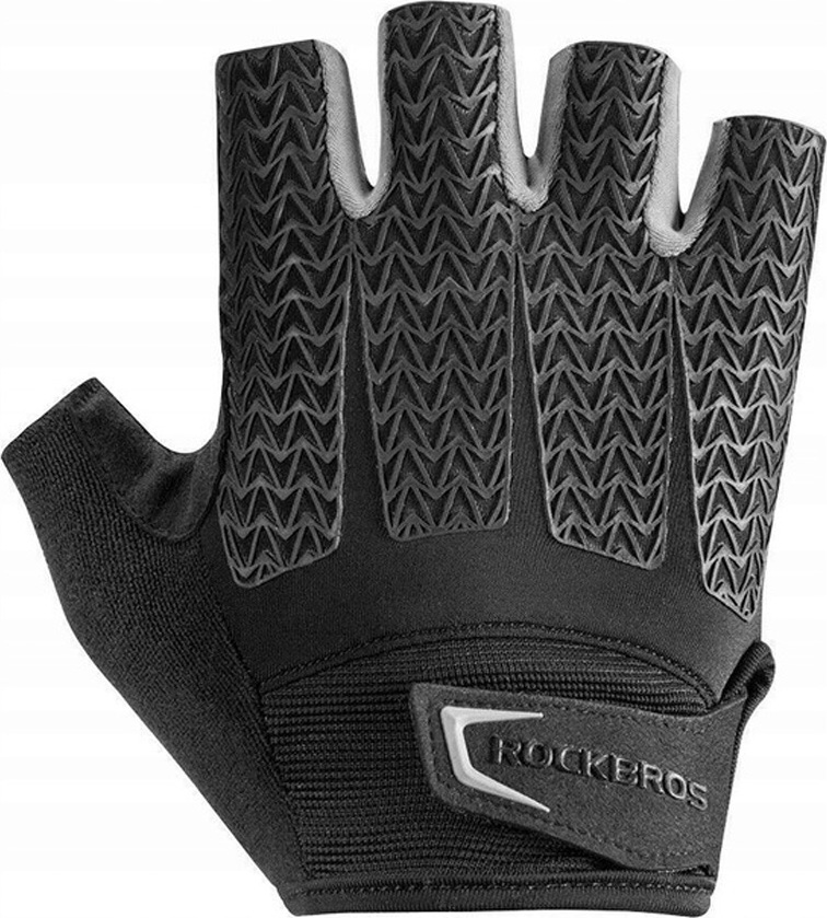 Cyklistické rukavice Rockbros S169BGR XXL s gelovými vložkami - šedé
