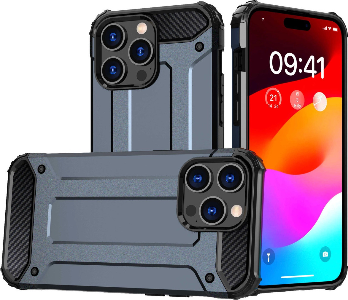 Hybridní Armor kryt pro iPhone 15 Pro Max - modrý