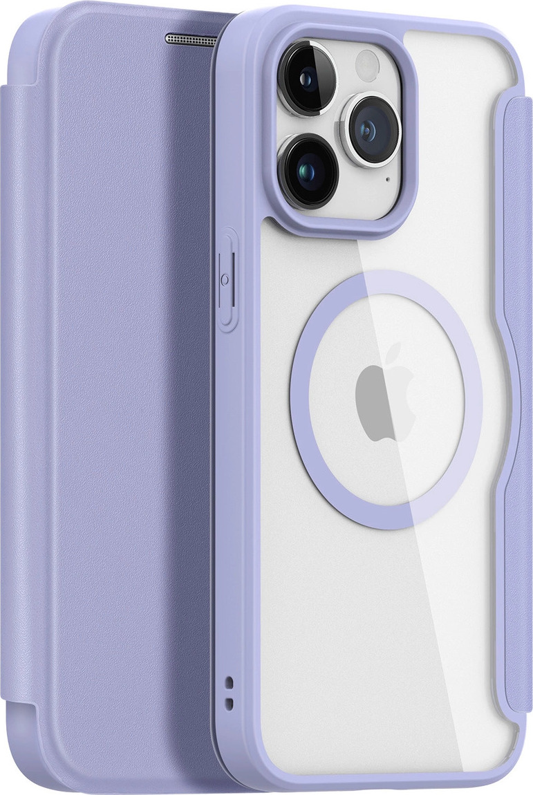 Magnetický flipový kryt MagSafe pro iPhone 15 Pro Max Dux Ducis Skin X Pro - fialový