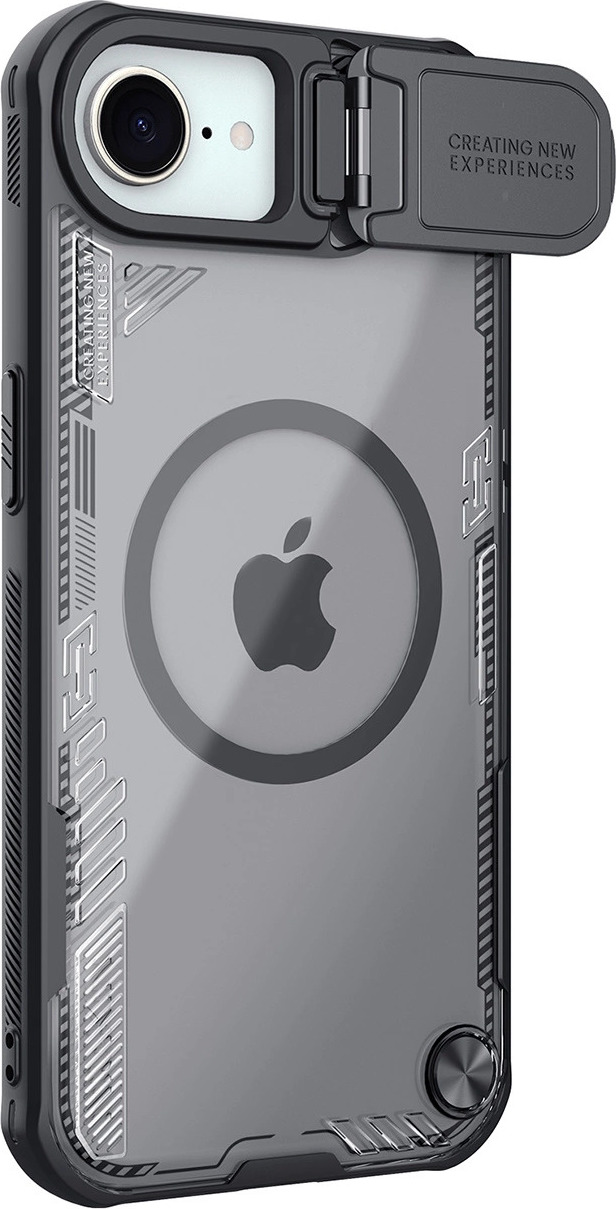 Magnetické pouzdro Nillkin Iceblade Prop s krytem objektivu a stojánkem pro iPhone 16e - černé