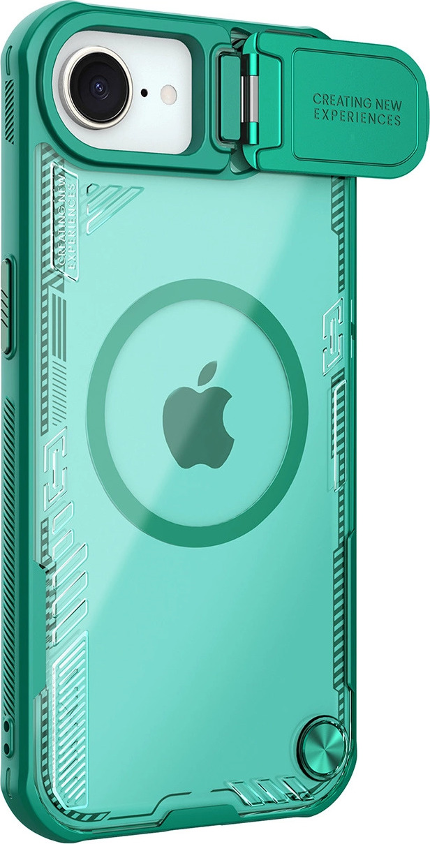 Magnetické pouzdro Nillkin Iceblade Prop s krytem fotoaparátu a stojánkem pro iPhone 16e - zelené