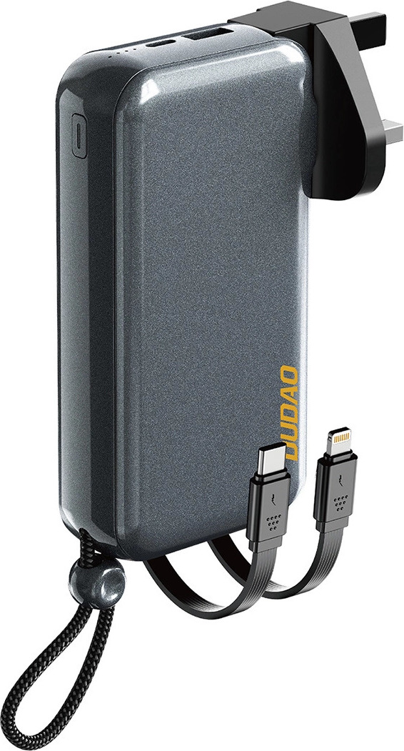 Powerbanka Dudao K25 2v1 10000mAh se 3 zástrčkami - šedá
