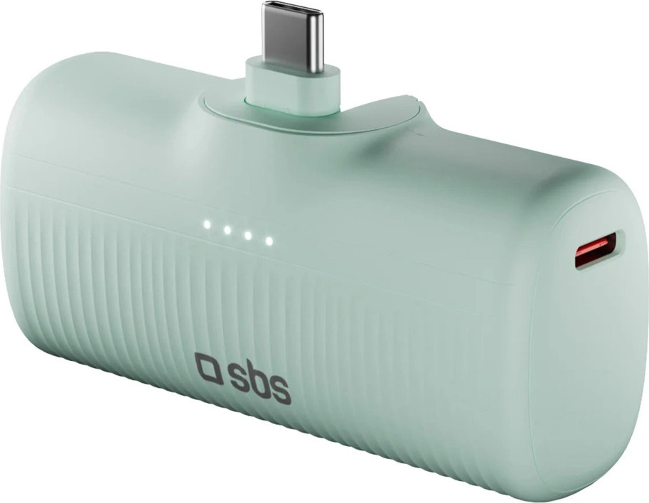 Powerbanka SBS EcoPower 5000 mAh 10W s vestavěným portem USB-C - zelená