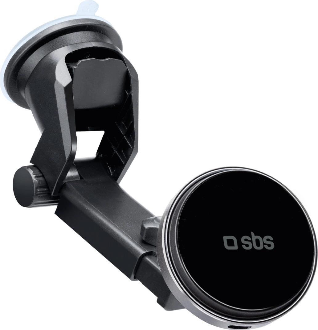 SBS TESUPMAGEXTWIR15W teleskopický držák smartphonu s bezdrátovou nabíječkou, kompatibilní s MagSafe, na čelní sklo a palubní desku - černý