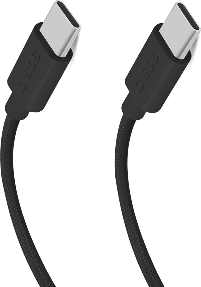 SBS Opletený kabel USB-C - USB-C 1,5m 60W - černý