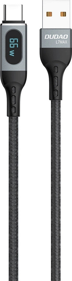 Dudao L7Max USB kabel - USB typu C rychlé nabíjení PD 66W 1m s displejem - černý