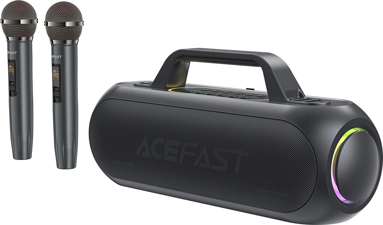 Bezdrátový karaoke reproduktor Acefast K1 se 2 mikrofony - černý
